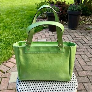 Kate Spade Kelly green Leather Tote Bag Handbag